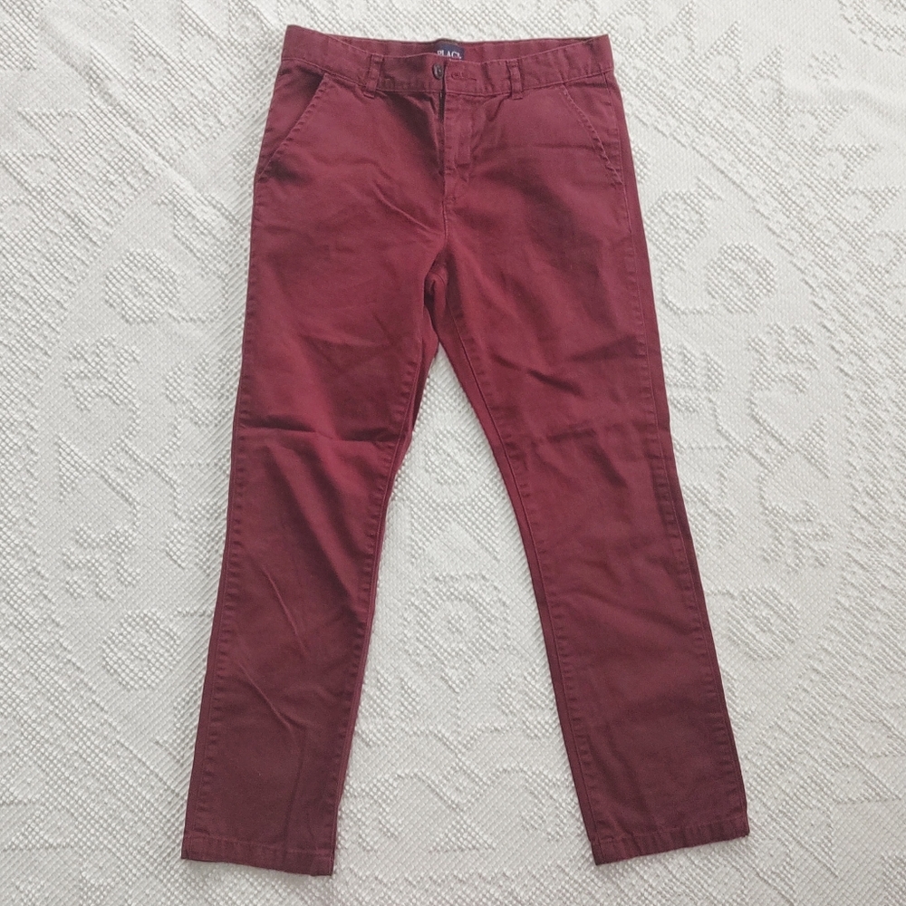 Maroon Flat Front Children's Place Pants 12 Husky